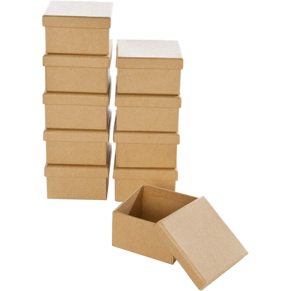 Бокс для декору Folia Small Cardboard Box Natural, Square Квадрат, бежевий