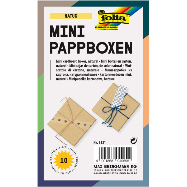 Бокс для декору Folia Small Cardboard Box Natural, Square Квадрат, бежевий