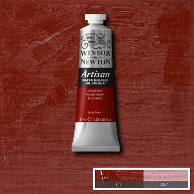 Краска масляная водорастворимая Winsor Artisan Water Mixable 37 мл, № 317, Indian Red Индийский Красный