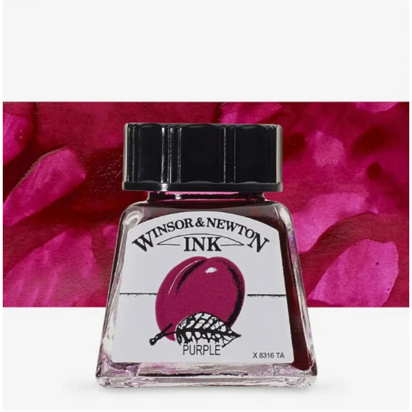Тушь художественная Winsor Newton Drawing Inks 14 мл, №449 Purple Пурпурный