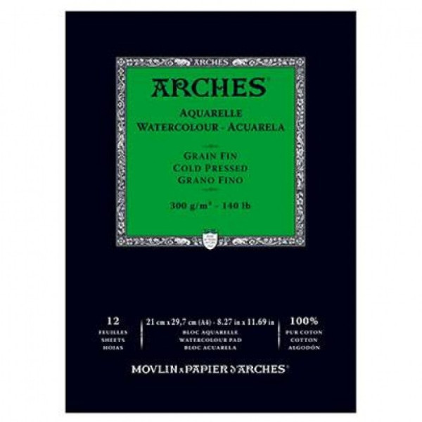 Альбом для акварелі Arches холодного пресування Arches Cold Pressed 300 гр/м2 21x29,7 см, 12 листів