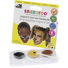 Набор красок для грима Snazaroo, кисточка Leopard Lion , 3x2 мл арт 1184070