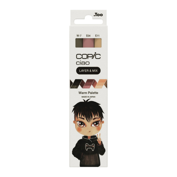 Набор маркеров Copic Ciao Set "Layer Mix" (3 шт), Warm Palette (W-7+E04+E11)