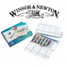 Набір акварельних фарб у пластиковій коробці + кисть Winsor Newton Cotman 24 кольори