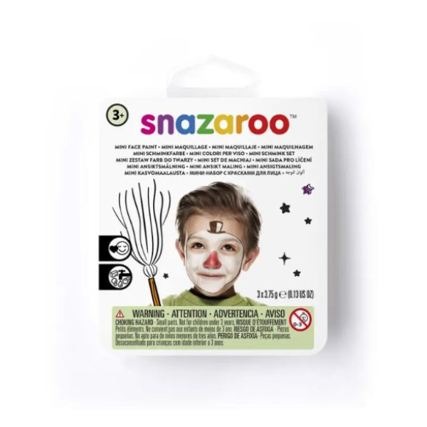 Набір фарб для гриму Mini Face Paint Snow Man Universal 3x3, 75 мл, Червоний, Коричневий, Білий