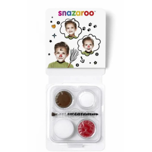Набір фарб для гриму Mini Face Paint Snow Man Universal 3x3, 75 мл, Червоний, Коричневий, Білий