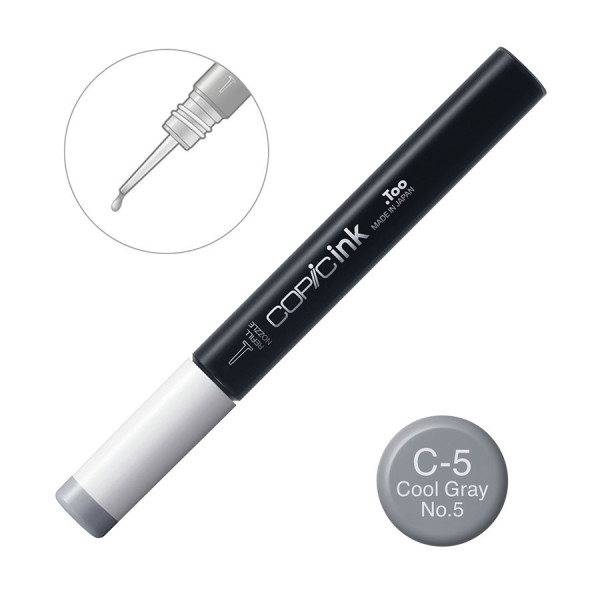 Чернила для заправки маркеров Copic Ink C-5 Cool gray Холодный серый 12 мл