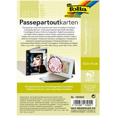 Заготовка для открытки паспарту квадратным Folia, 220 г/м2, 10,5x15 см, № 60 Silver Серебряный