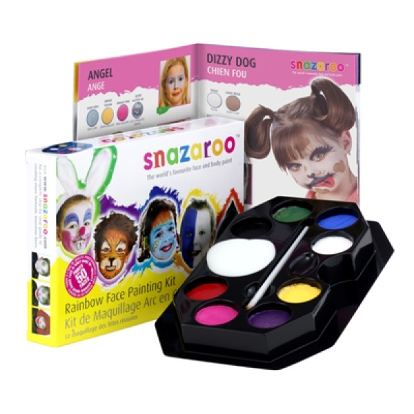 Набор красок для грима Snazaroo, кисточка Rainbow Palette Kit 8х2 мл арт. 1180010