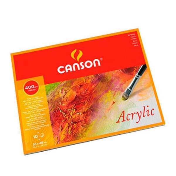 Папір для акварелі та акрилу, блок Acrylic Cold pressed 400 гр, 36х48 см (10) 0807-410