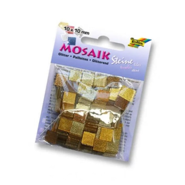 Мозаика глиттерная Folia Glitter, 45 г/м2, 10x10 мм, 190 шт, № 04 Brown Коричневый