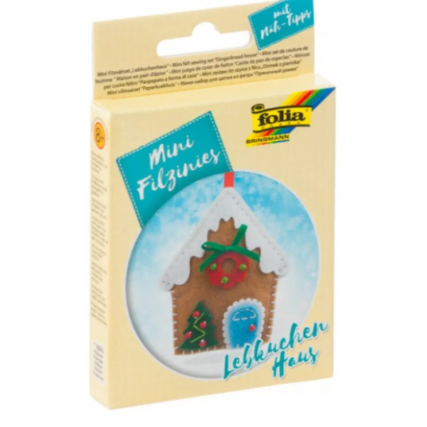 Набір із фетру для пошиття міні фігурки Folia Mini felt sewing sets, Різдвяний будинок