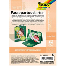 Заготовка для открытки паспарту квадратным Folia, 220 г/м2, 10,5x15 см, № 58 Fir green Темно-зеленый