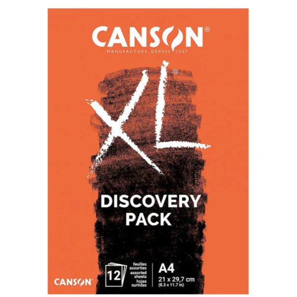 Блок бумаги для рисунка XL Discovery Pack Dessin and Croquis 21x29,7 cm - A4, 12 листов, Canson