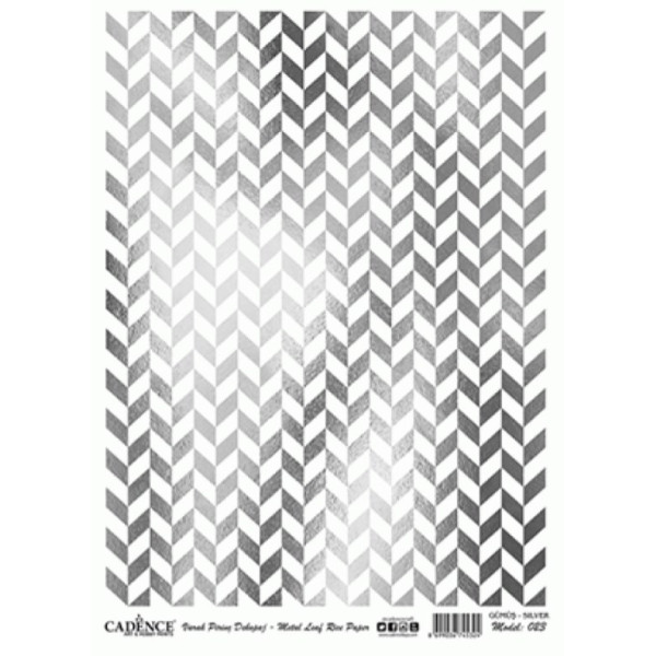 Декупажная карта с позолотой на рисовой бумаге Metel Leaf Silver Rise Cadence, Серебро, А-023