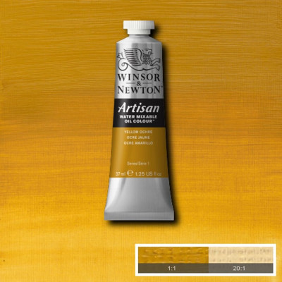 Краска масляная водорастворимая Winsor Artisan Water Mixable 37 мл, № 744, Yellow Ochre Желтая Охра