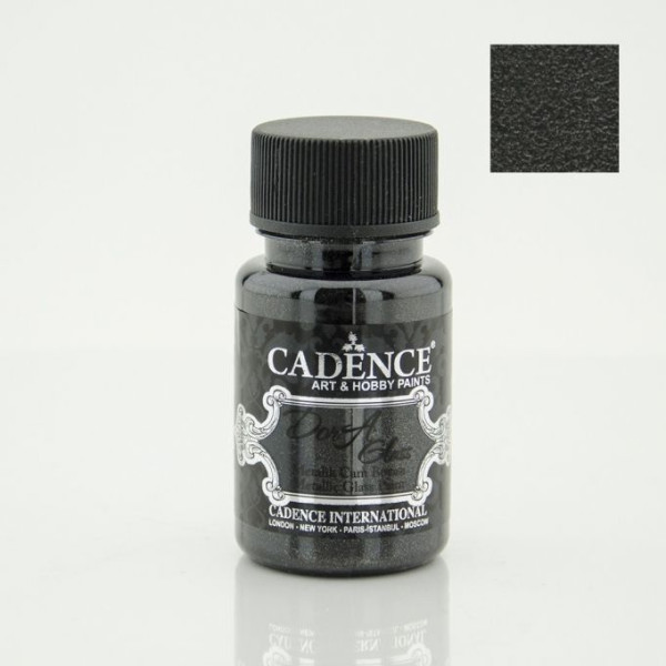 Акриловая краска металлик для стекла и керамики Cadence Dora Glass Metallic Porcelain Paint, 50 мл, № 3131 Черный