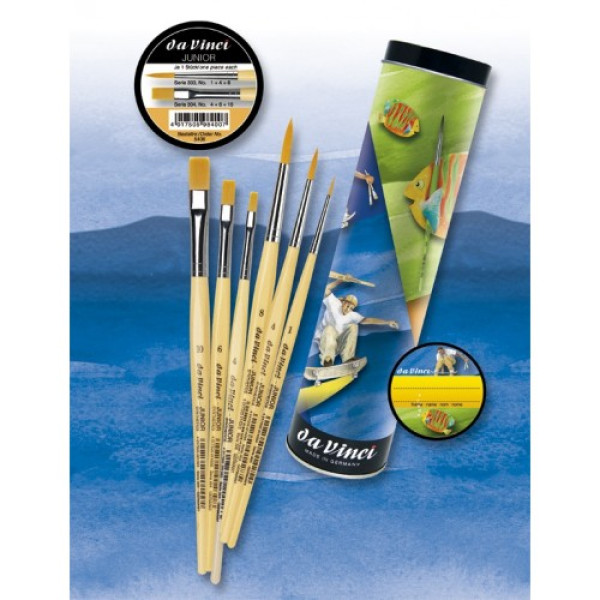 Набір пензлів daVinci набір в метал.боксі Ser. 303, Junior Acrylic brush set 6 шт, 5406