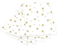 Картон для дизайну золоті зірки Folia Photo Mounting Board with gold stars 300 г/м2, 50x70 см, №00 White Білий