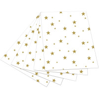 Картон для дизайна золотые звезды Folia Photo Mounting Board with gold stars 300 г/м2, 50x70 см, №00 White Белый