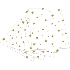 Картон для дизайну золоті зірки Folia Photo Mounting Board with gold stars 300 г/м2, 50x70 см, №00 White Білий