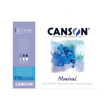 Альбом для акварелі на пружині Canson Montval 270 г/м2, 24х32 см, 12 аркушів