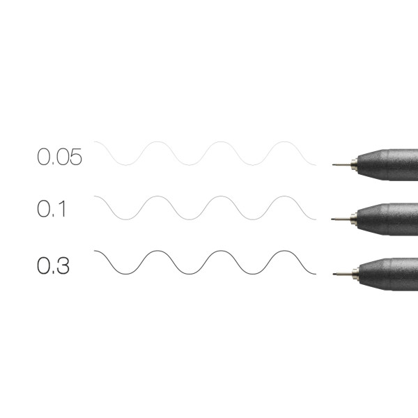 Набор лайнеров Copic Multiliner, 3 шт (0,05+0,1+0,3), черный