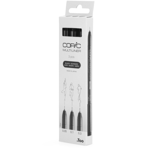 Набор лайнеров Copic Multiliner, 3 шт (0,05+0,1+0,3), черный