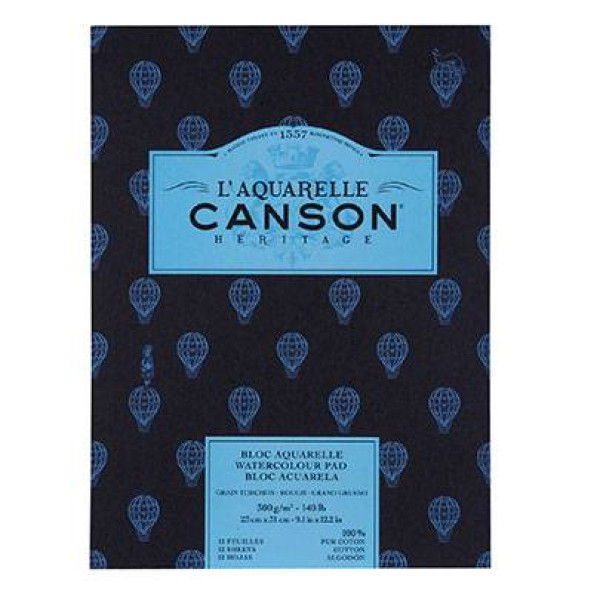Альбом для аварелі Canson грубе зерно Heritage, 300 г/м2, 21х31 см 12 аркушів