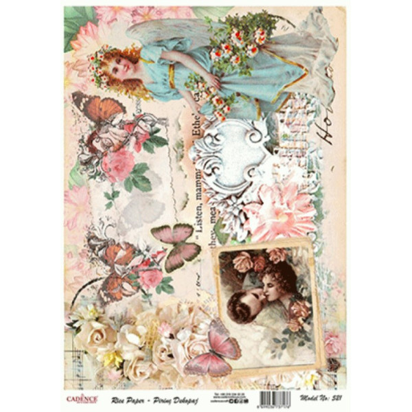 Декупажна карта на рисовому папері Cadenсe Rice Paper А4 Decoupage А4 №521