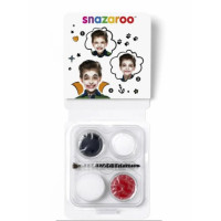 Набір фарб для гриму Mini Face Paint Vampire Universal 3x3, 75 мл, Червоний, Чорний, Білий