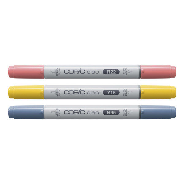 Набір маркерів Copic Ciao Set "Layer Mix" (3 шт), Brilliant Palette (R22+Y15+B95)