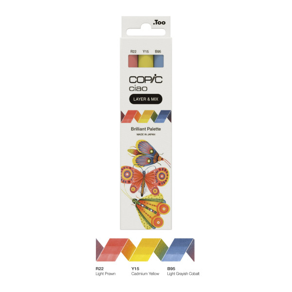 Набір маркерів Copic Ciao Set "Layer Mix" (3 шт), Brilliant Palette (R22+Y15+B95)