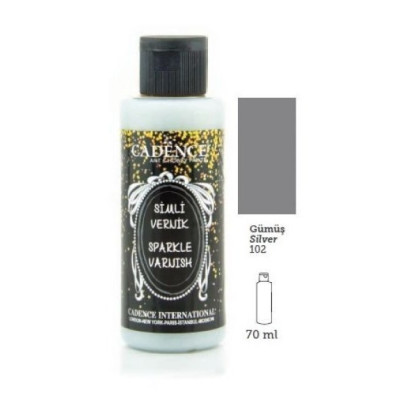 Лак акриловый глянцевый Cadence Sparkle Varnish Silver, 70 мл