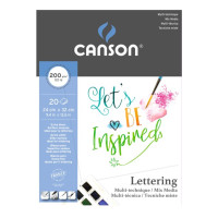 Блок паперу для летерінгу, легкої зернистості Lettering Canson, 200 г/м2, 24х32 см, 20 аркушів