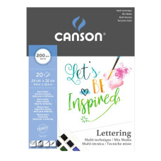 Блок бумаги для летеринга, легкой зернистости Lettering Canson, 200 г/м2, 24х32 см, 20 листов
