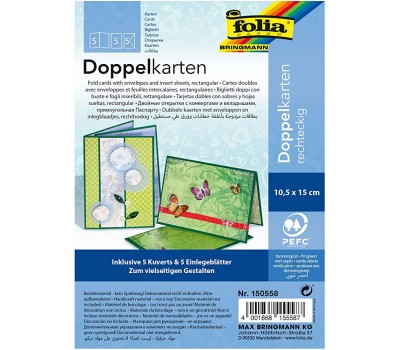 Заготовка прямокутна для листівки Folia Cards, 220 г/м2, 10,5x15 см, № 58 Fir green Темно-зелений