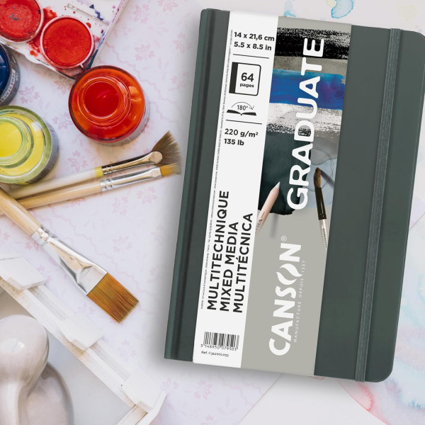 Блокнот Canson Graduate Books Mixed Media gris 220 г, 14,8x21 см, 64 страницы