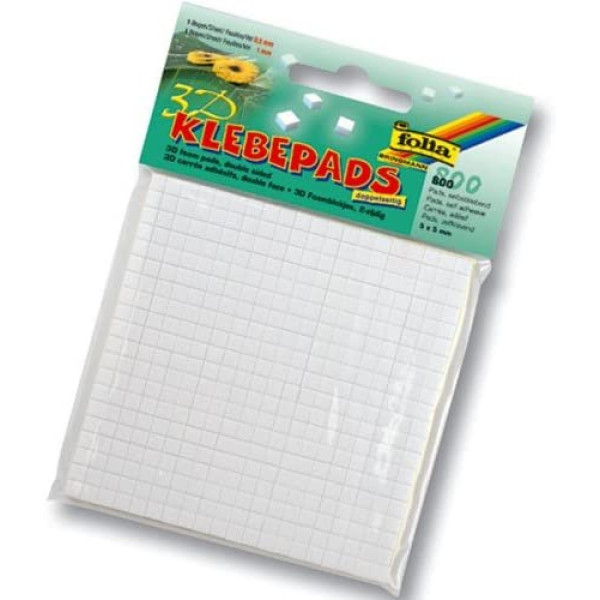 Клейкие подушечки 3D-эффек Folia Self-adhesive foam pads, 5х5 мм, белые 800 шт