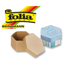 Бокс картонный для декора Folia Small Cardboard Box Natural, Hexagonal Шестиугольный, бежевый арт 3323