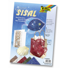Folia набор сизали Sisal intensive colours with glitter 135 гр, 23x33 см Ассорти, 5 шт арт 860409