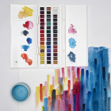 Набор акварельных красок Winsor Newton Cotman Half Pan Studio Set, 45 цветов полукювет в футляре-палитре