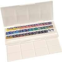 Набор акварельных красок Winsor Newton Cotman Half Pan Studio Set, 45 цветов полукювет в футляре-палитре