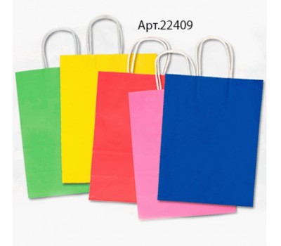 Бумажный крафт пакет Folia Paper Bags, 12x5,5x15 см, в ярком ассортименте