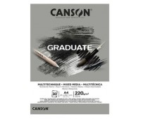 Альбом для смешанных техник Canson Graduate Mix Media Grey 220 г/м2, А4 21х29,7 см, 30 листов