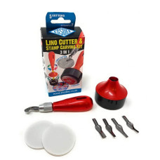 Набір для створення штампів Essdee Lino Cutting and Stamp Carving Kit 3 in 1, 5 різців+2 штампи