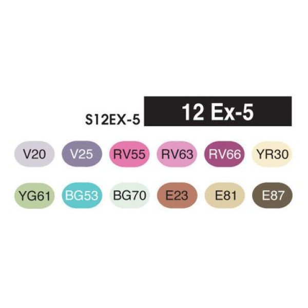 Комплект маркерів Copic Sketch Set EX-5, 12 шт, 21075411 Copic