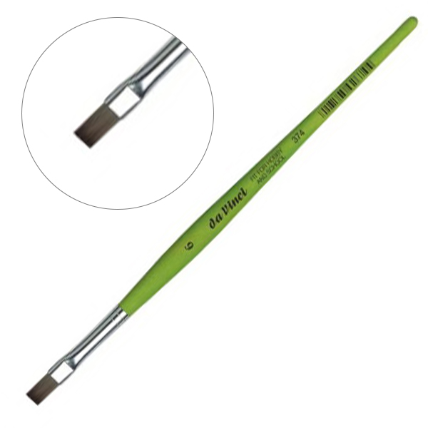 Пензель плоска синтетика DaVinci 374 Fit for Hobby School, № 6