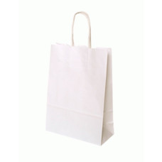 Бумажный крафт пакет Folia Paper Bags, 18x8x21 см, белый