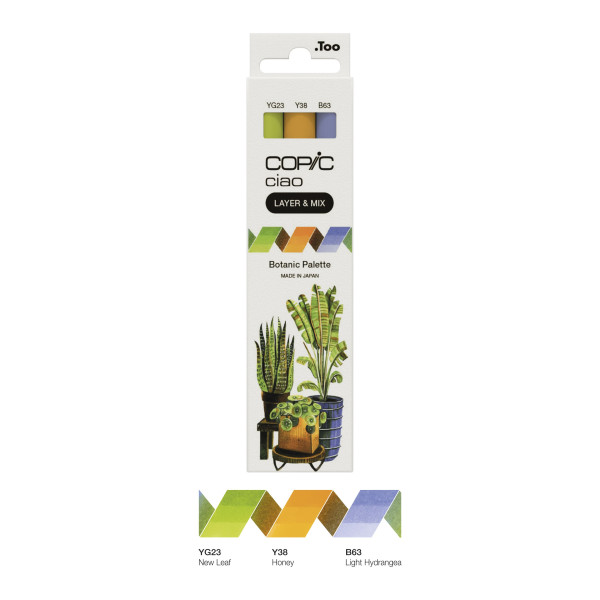 Набір маркерів Copic Ciao Set "Layer Mix" (3 шт), Botanic Palette (YG23+Y38+B63)